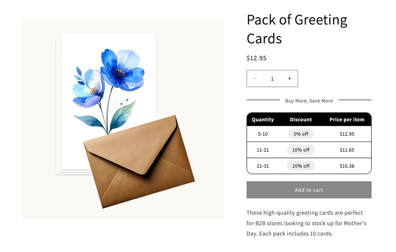 Shopify tiered pricing discount table