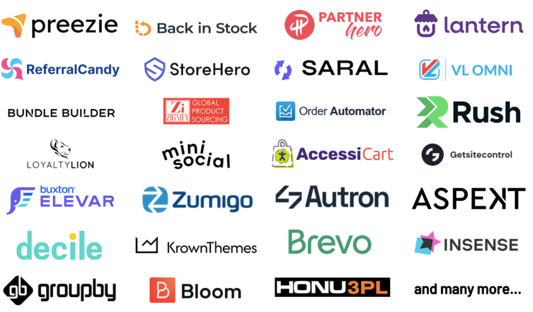 Past and current Ecommerce Coffee Break podcast sponsors